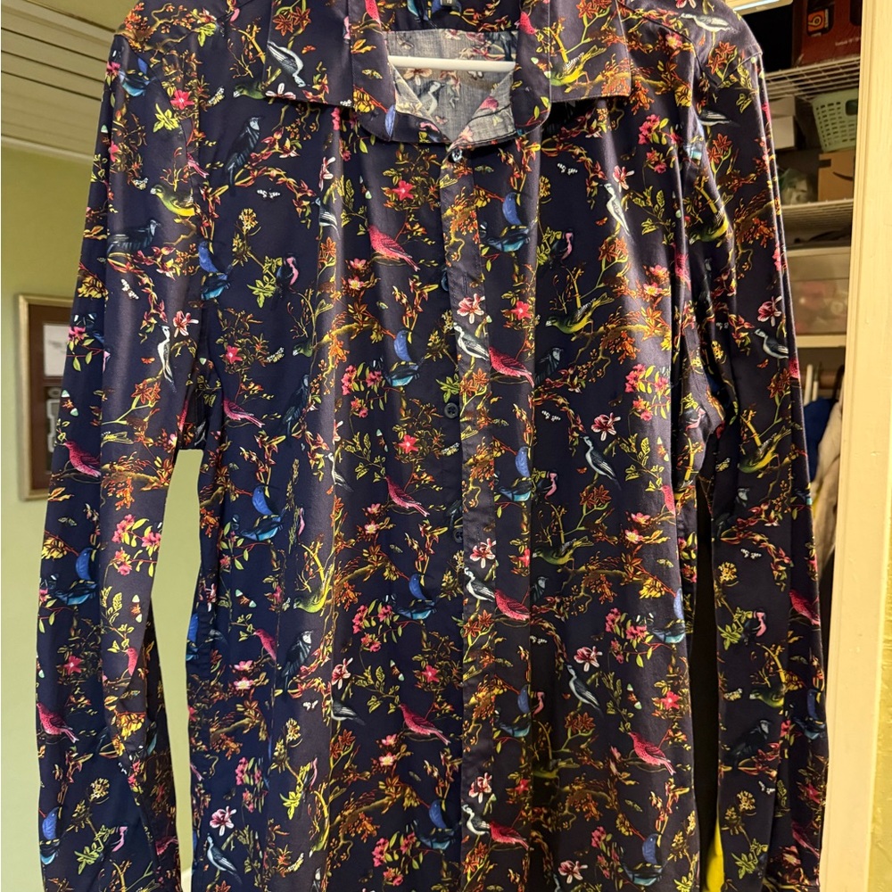 Paisley & Gray Navy Floral Slim Fit Shirt